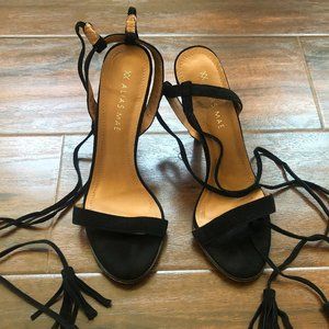 Alias Mae Tie-up Black Suede Sandals